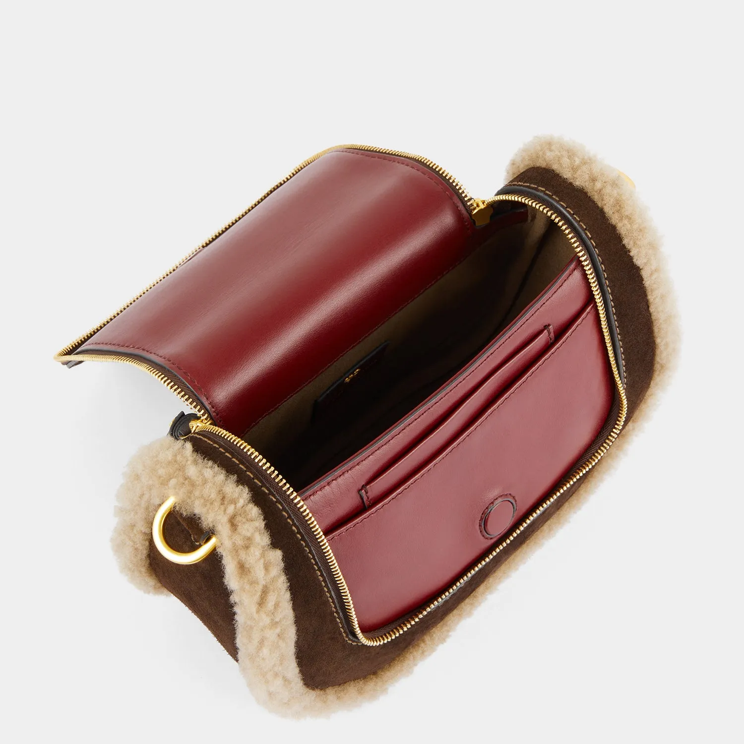 Suede Vere Small Satchel Cross-body sold by Anya Hindmarch product image thumbnail 3