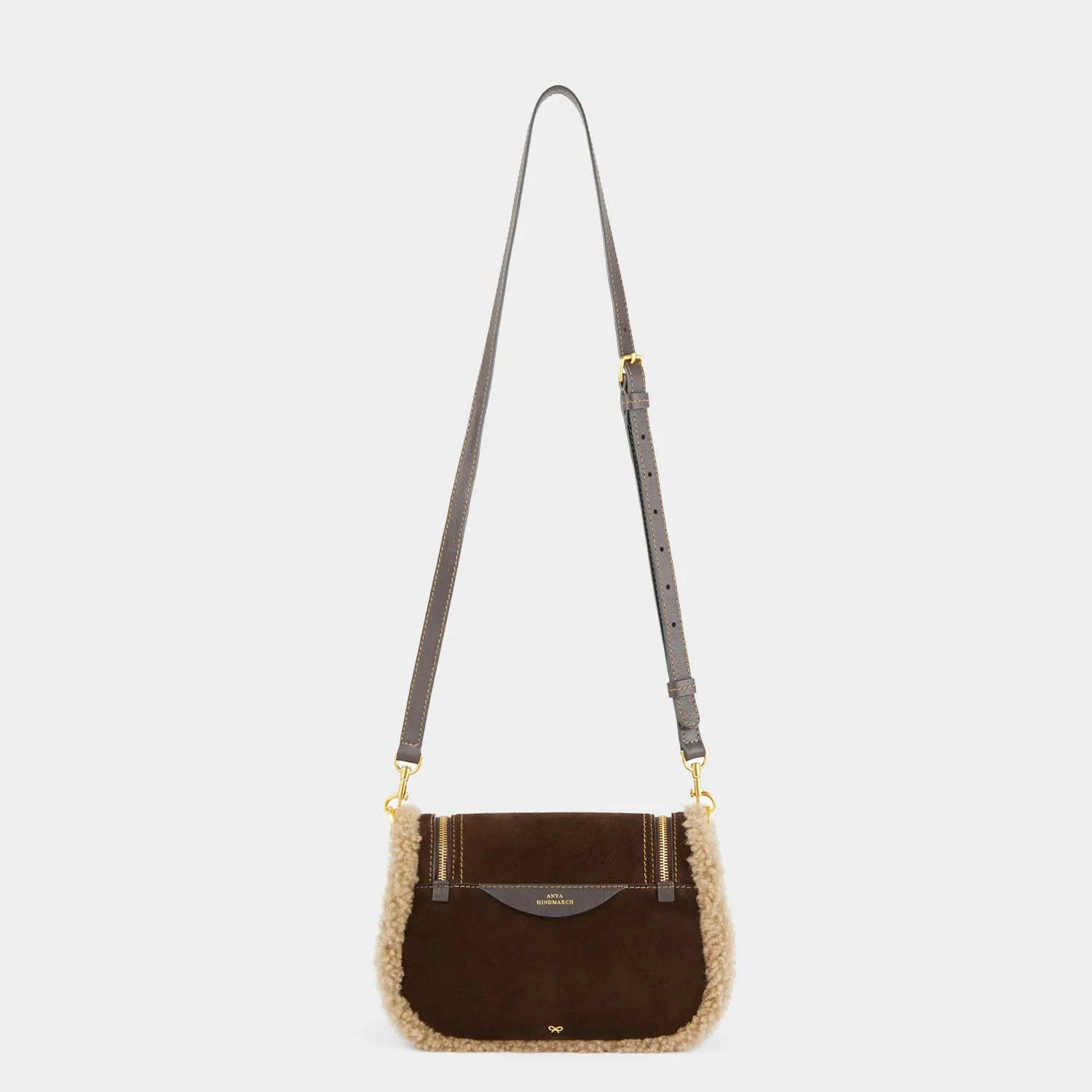 Suede Vere Small Satchel Cross-body sold by Anya Hindmarch product image thumbnail 5