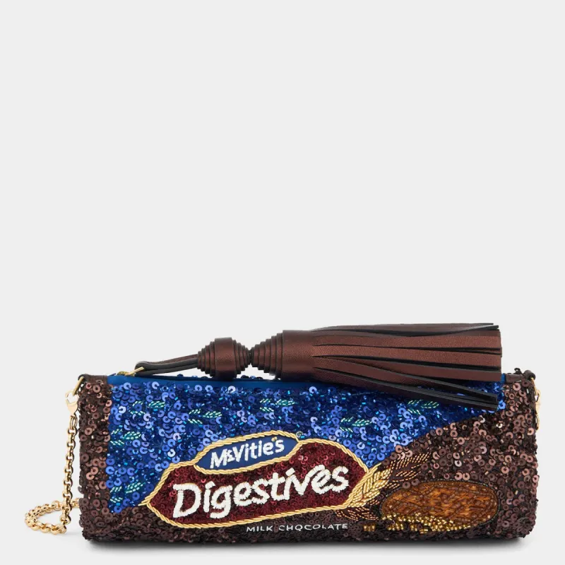 Anya Brands McVitie’s Chocolate Digestive Tassel Clutch sold by Anya Hindmarch