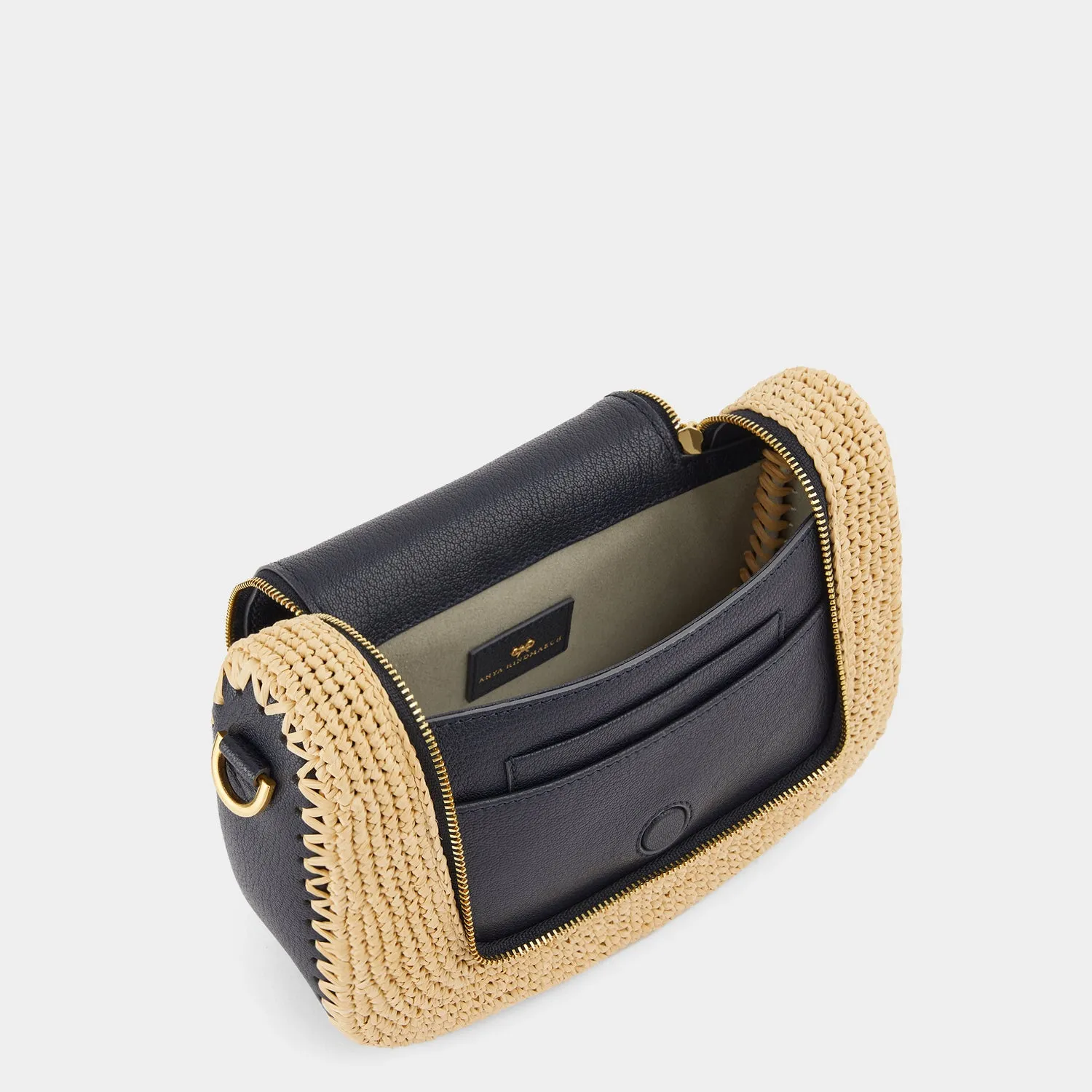 Raffia Vere Small Soft Satchel Cross-body sold by Anya Hindmarch product image thumbnail 5