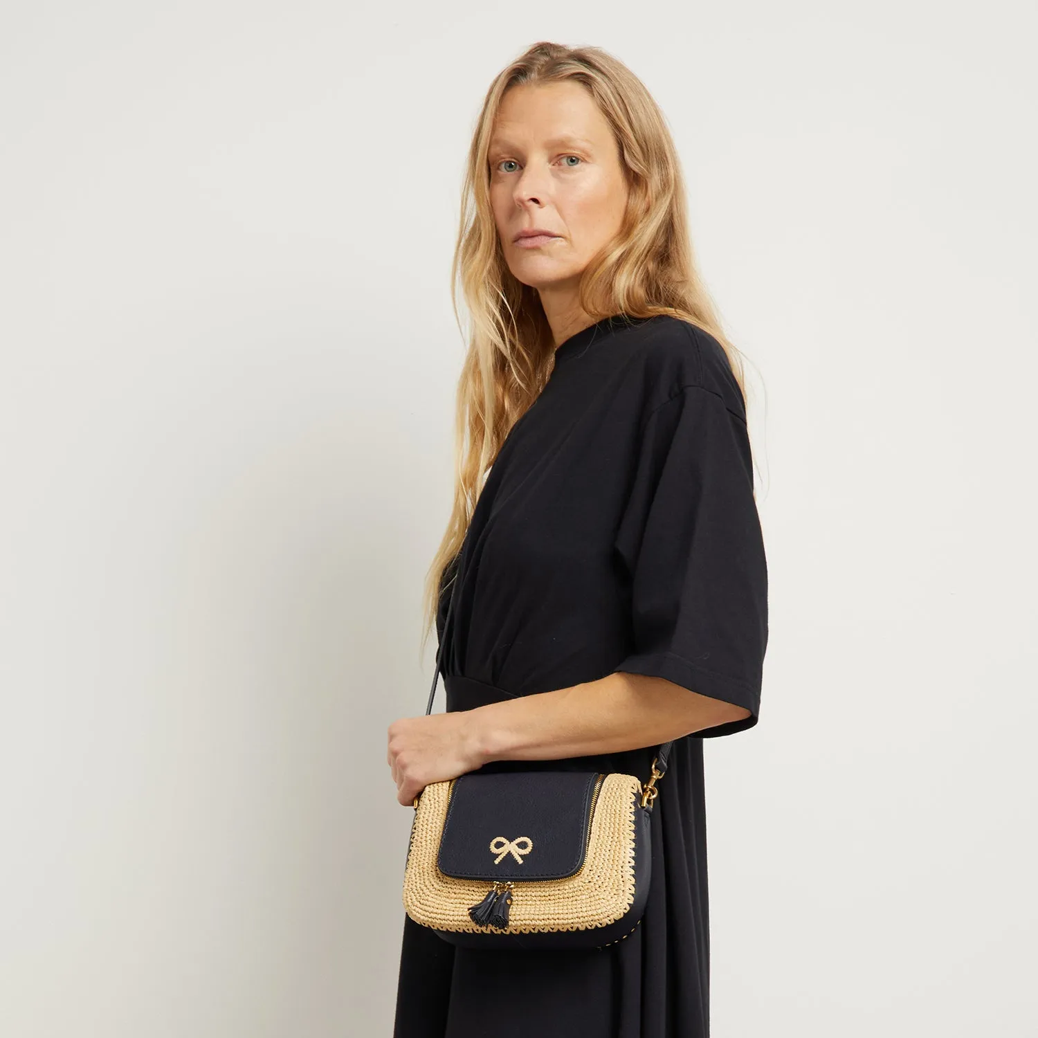 Raffia Vere Small Soft Satchel Cross-body sold by Anya Hindmarch product image thumbnail 2