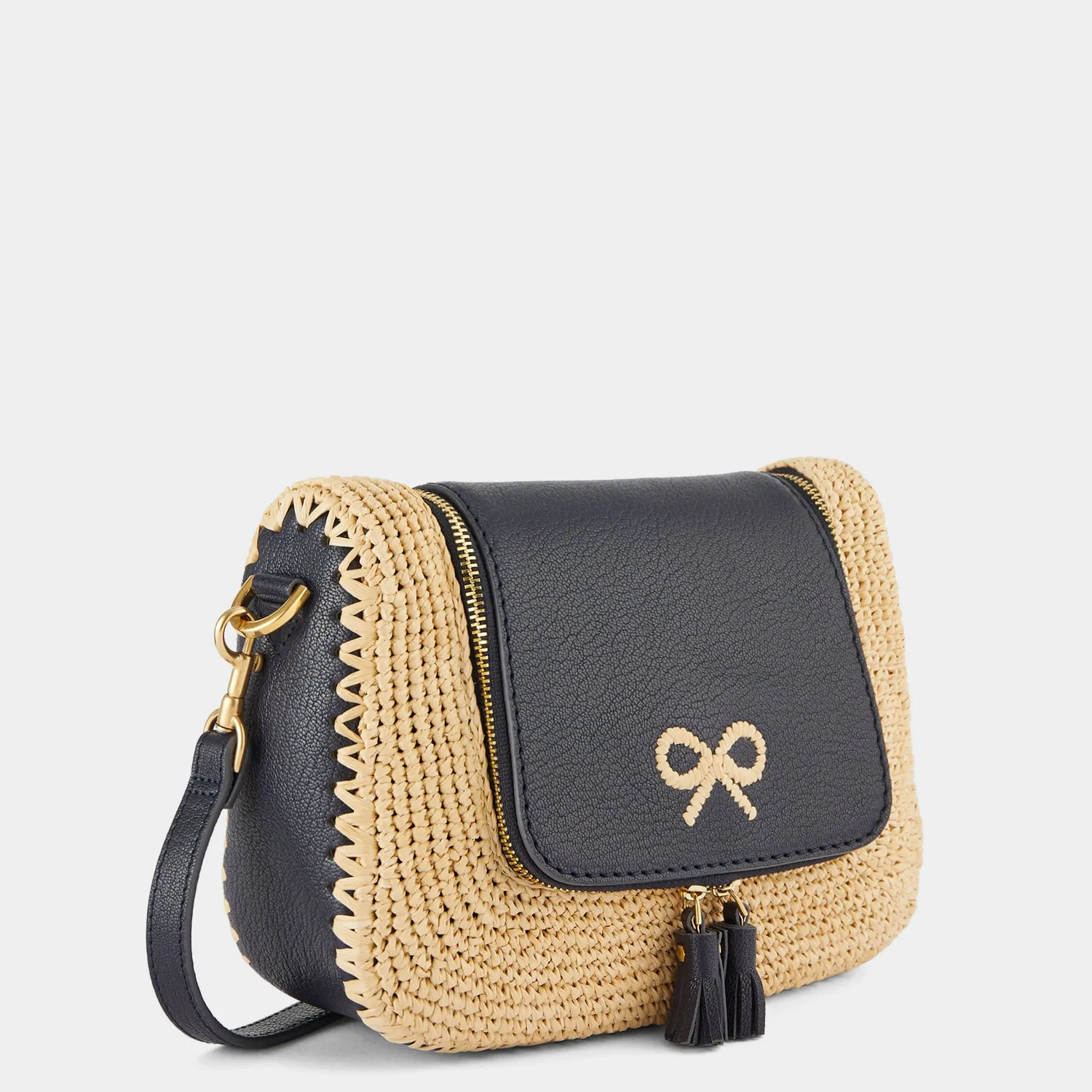 Raffia Vere Small Soft Satchel Cross-body sold by Anya Hindmarch product image thumbnail 3