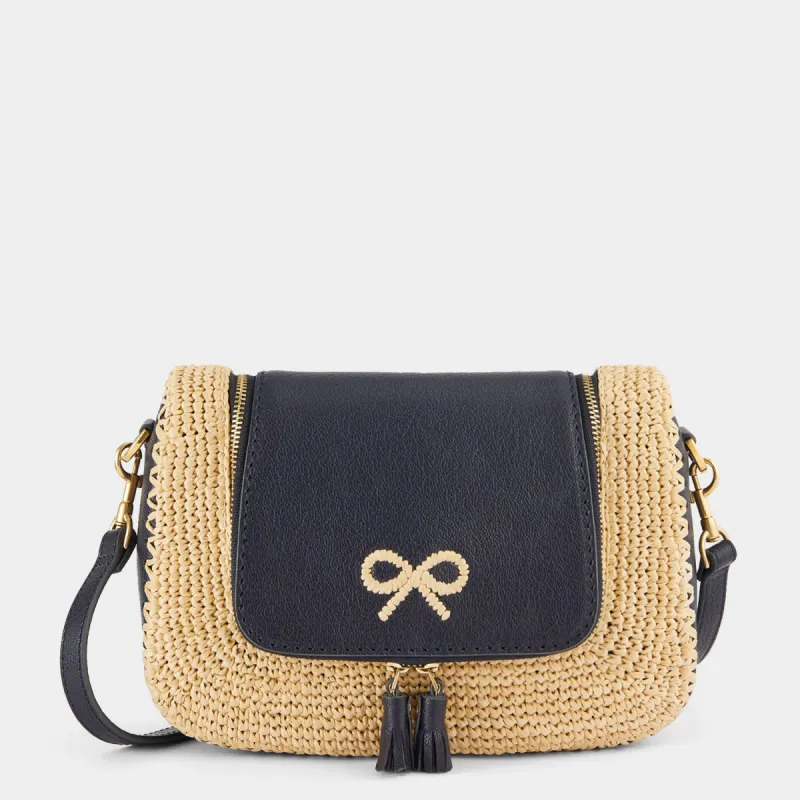 Raffia Vere Small Soft Satchel Cross-body sold by Anya Hindmarch