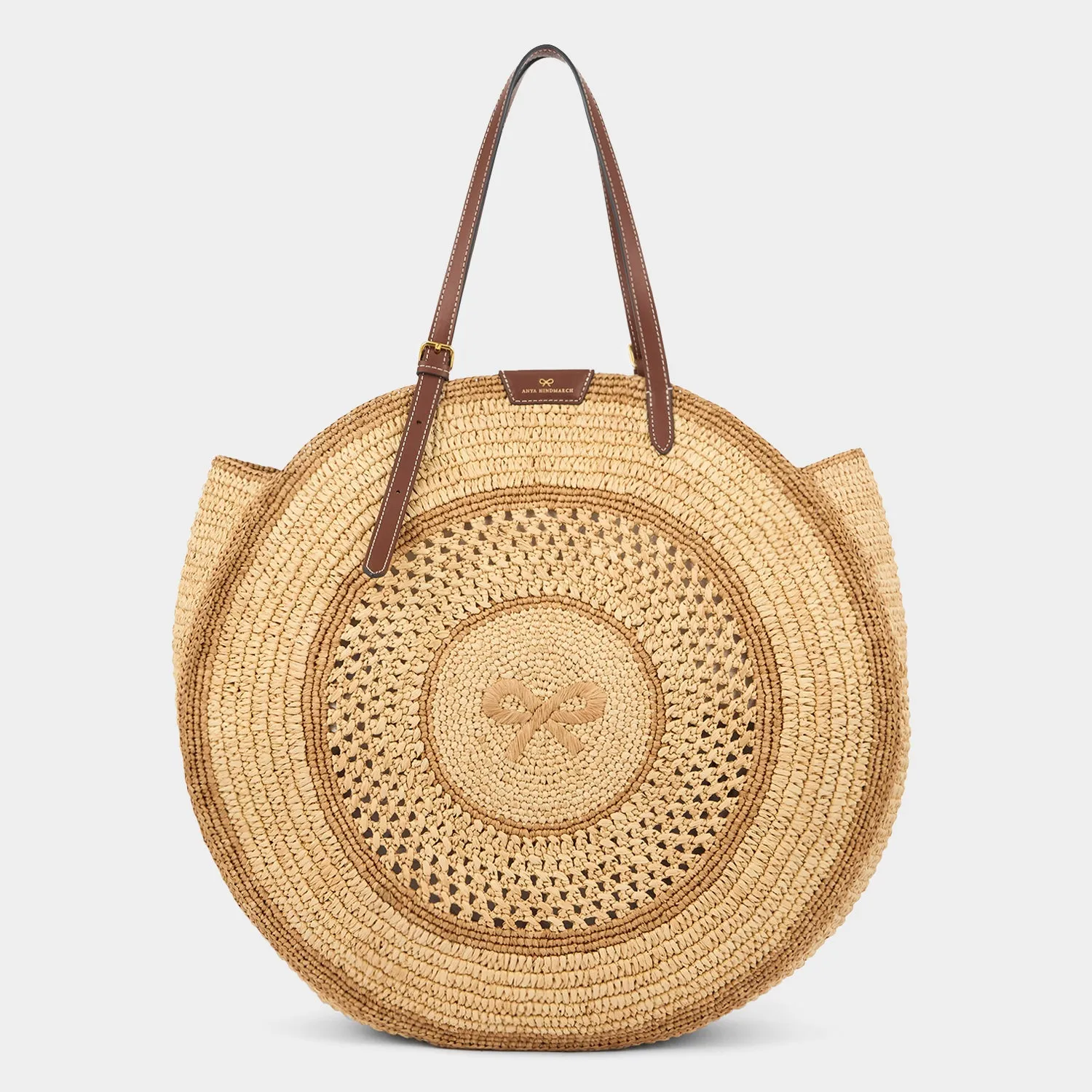 Raffia Round Bow Tote sold by Anya Hindmarch