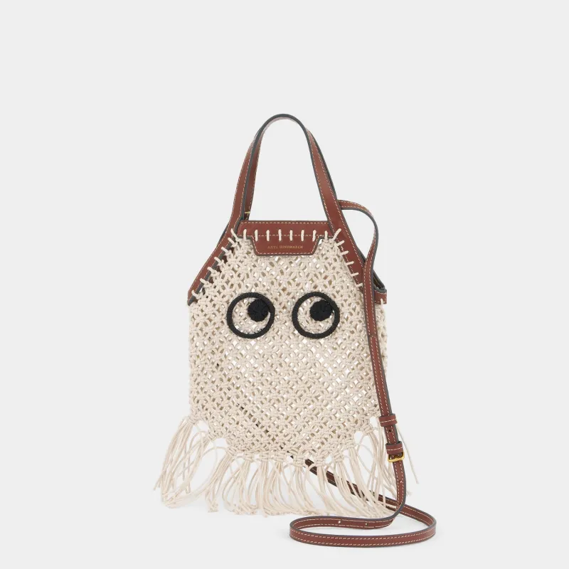 Eyes Mini Macramé Fringe Tote Cross-body sold by Anya Hindmarch