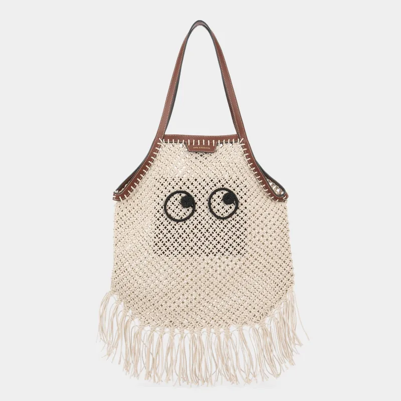 Eyes Macramé Fringe Tote sold by Anya Hindmarch