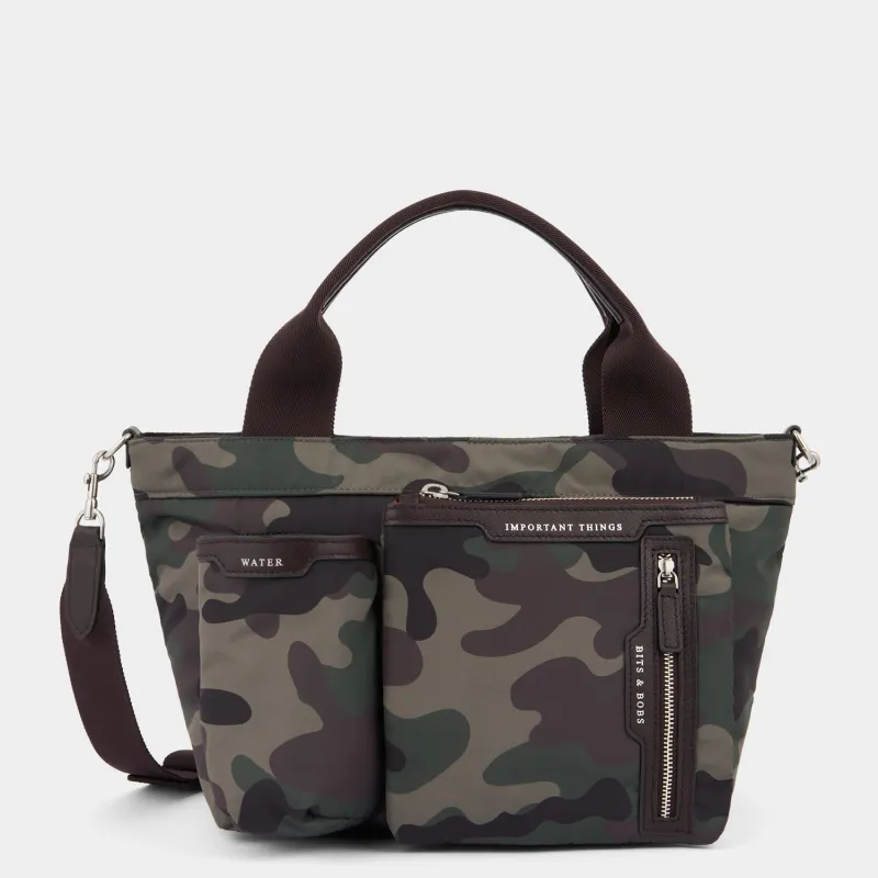 Camouflage E/W Multi Pocket Mini Cross-body Tote sold by Anya Hindmarch