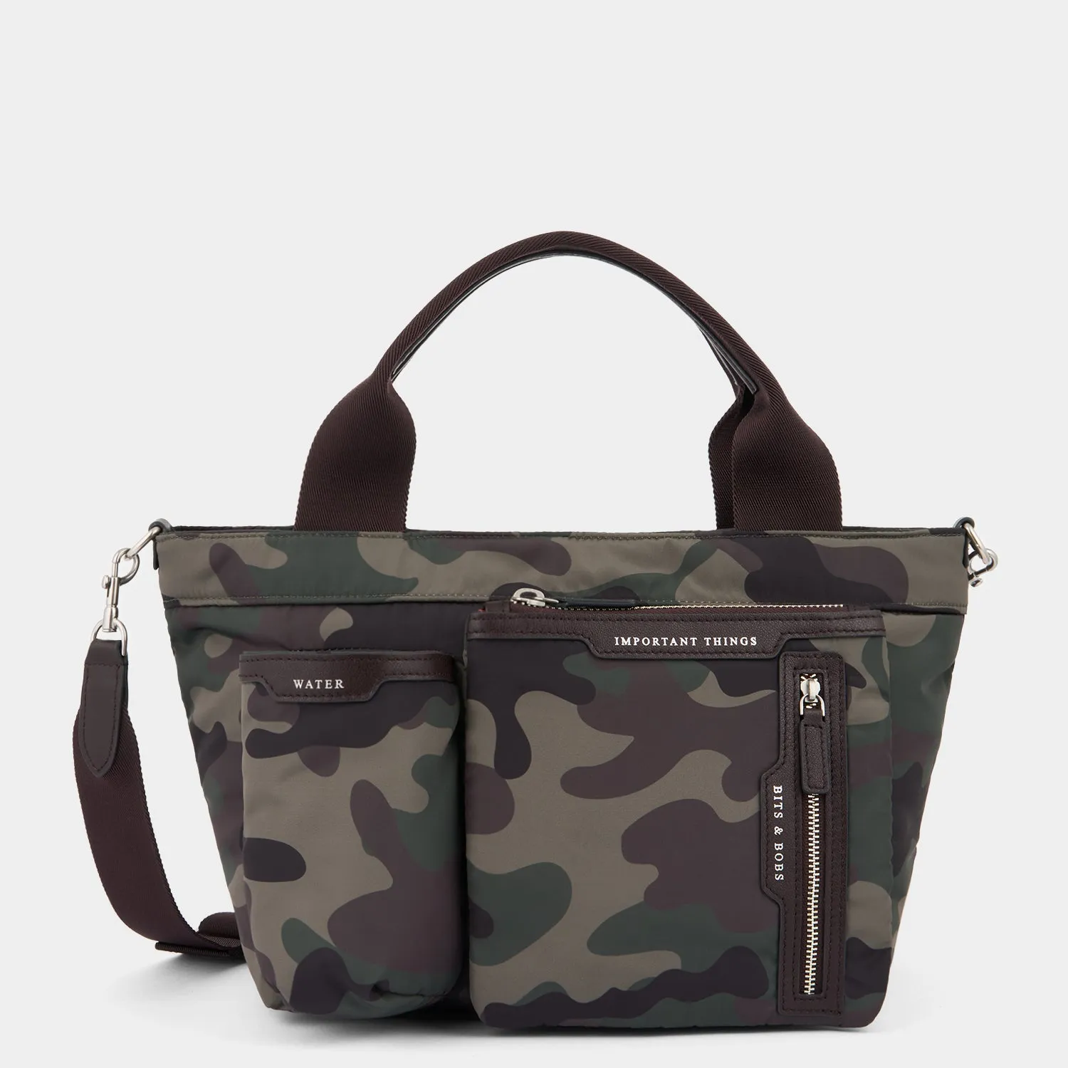 Camouflage E/W Multi Pocket Mini Cross-body Tote sold by Anya Hindmarch