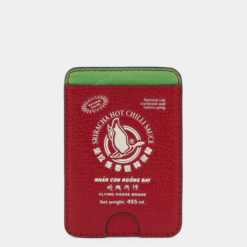 Anya Brands Flying Goose Sriracha Magnetic Card Case made by Anya Hindmarch