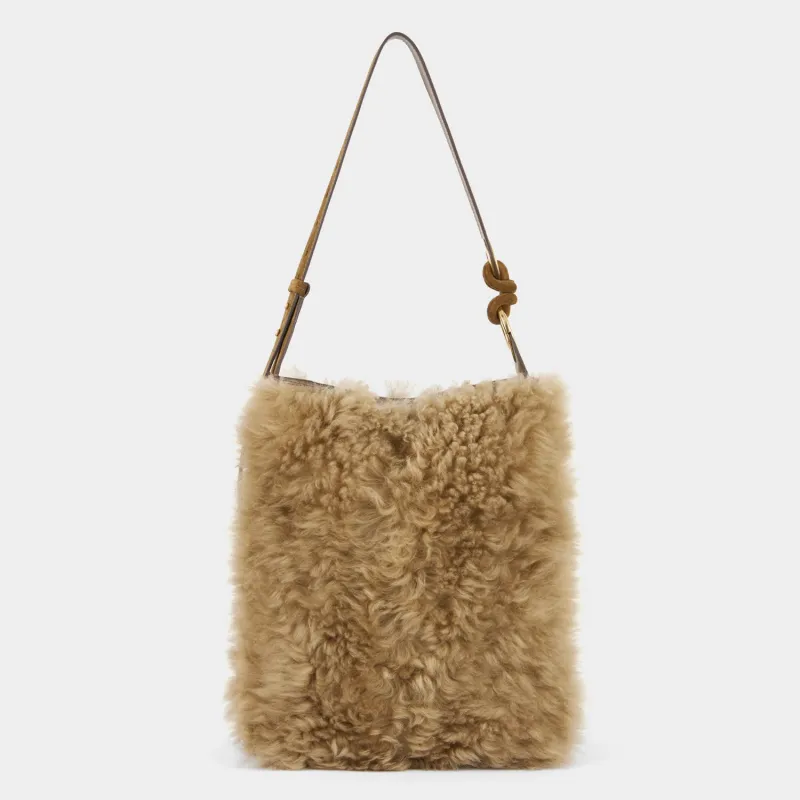 Ringo Shearling Shoulder Bag made by Anya Hindmarch