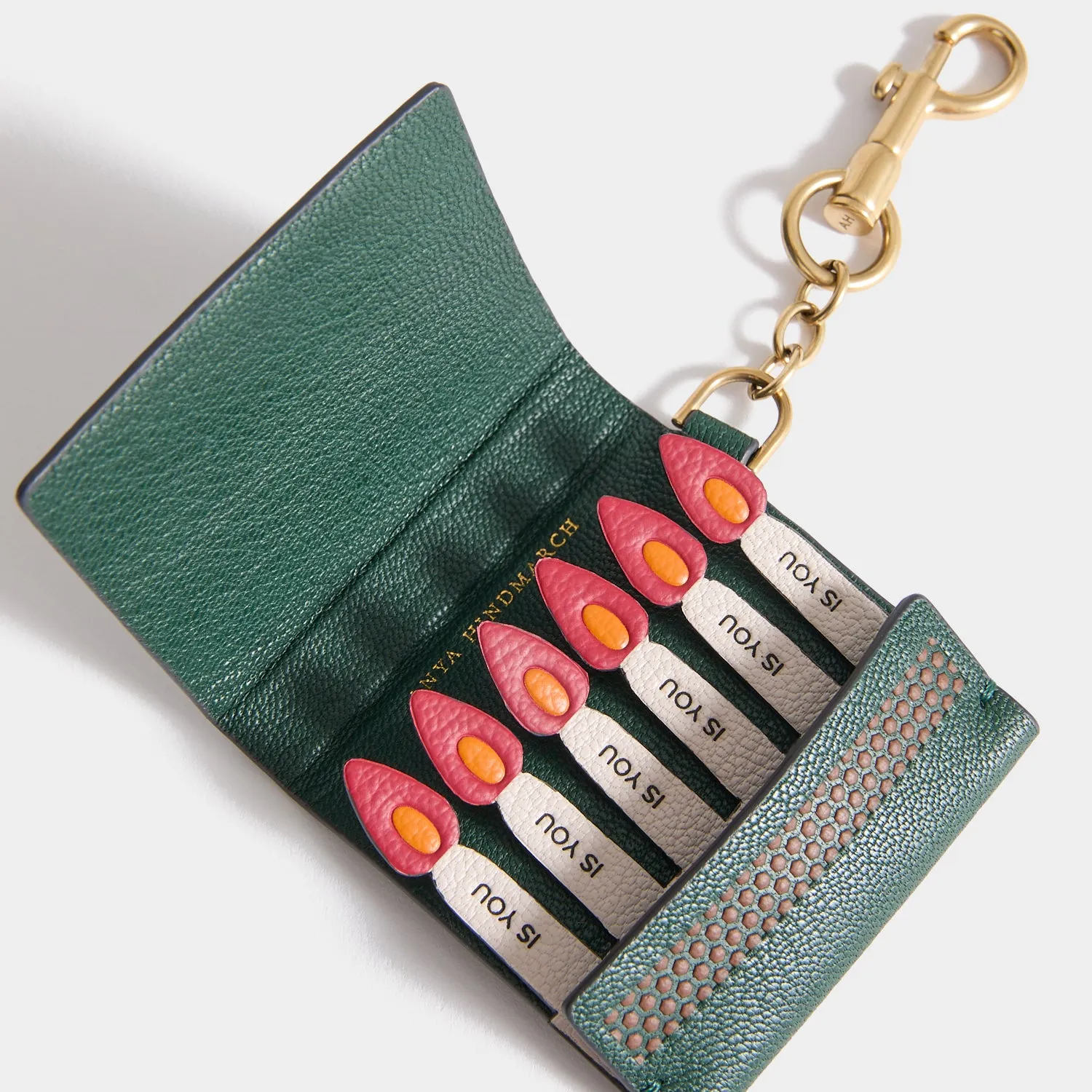 Charm Christmas in Midnight Green Shiny Capra sold by Anya Hindmarch product image thumbnail 5