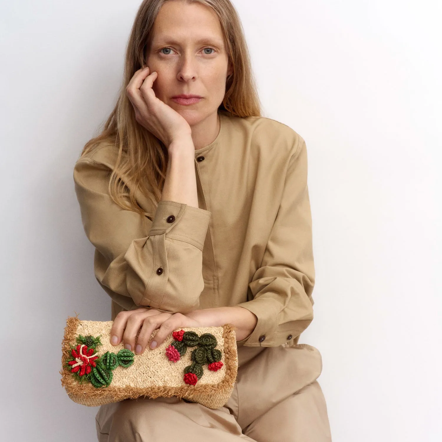 Raffia Cactus Clutch sold by Anya Hindmarch product image thumbnail 2