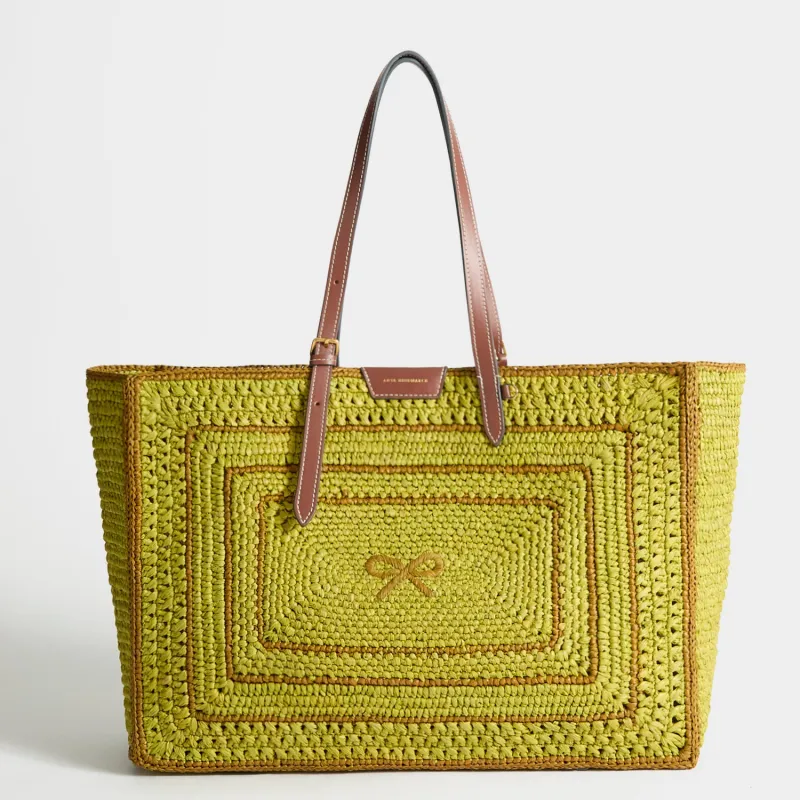 Raffia E/W Bow Tote made by Anya Hindmarch