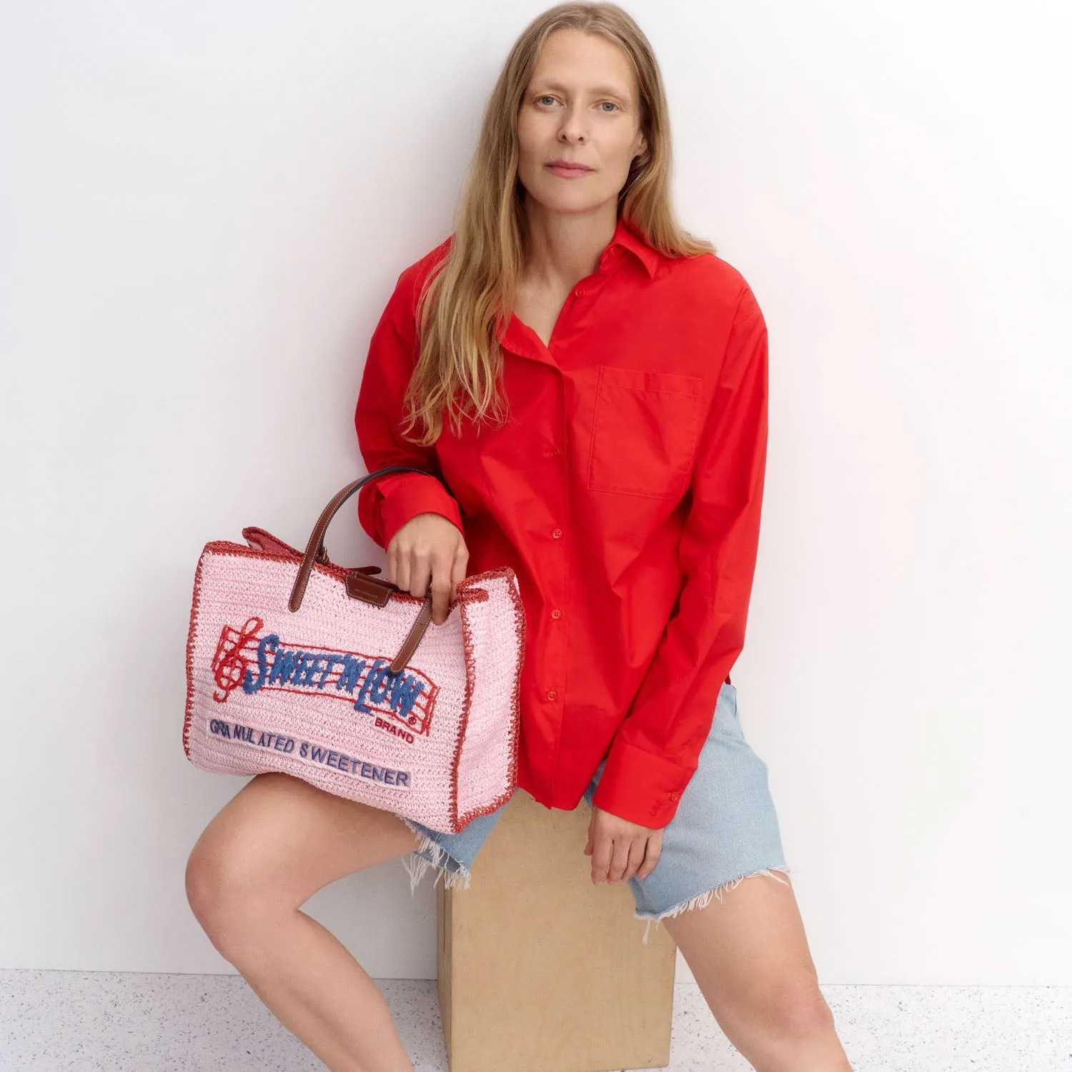 Anya Brands Sweet’N Low Raffia E/W Tote sold by Anya Hindmarch product image thumbnail 2