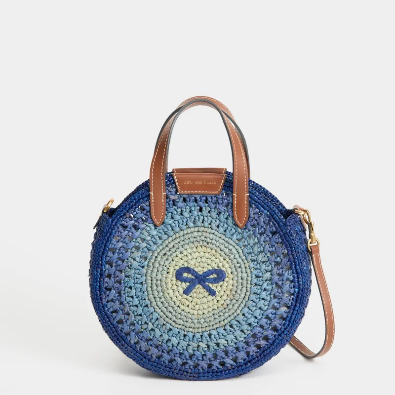 Raffia Small Round Bow Tote made by Anya Hindmarch