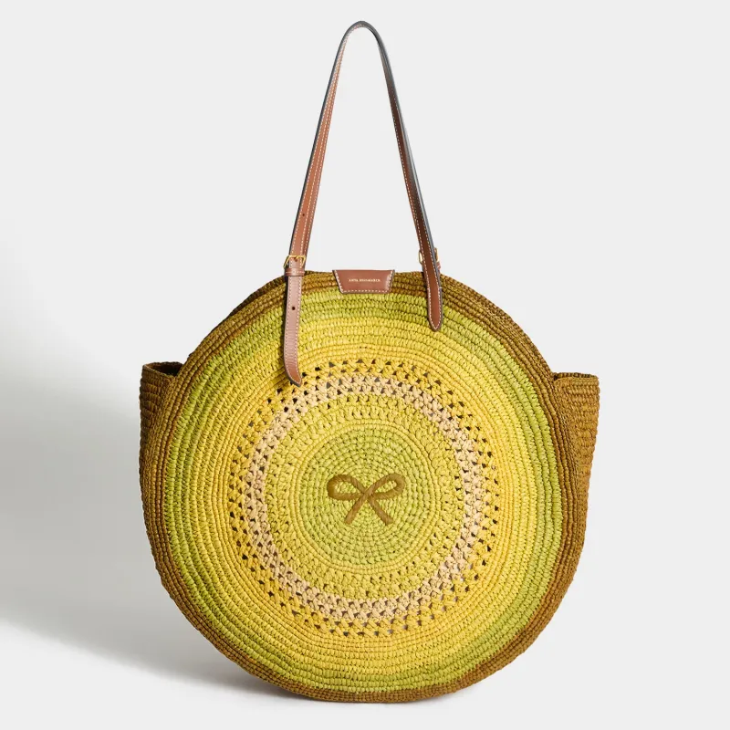 Raffia Round Bow Tote made by Anya Hindmarch
