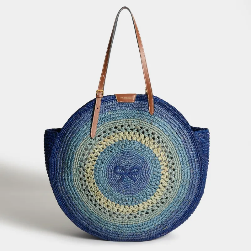 Raffia Round Bow Tote made by Anya Hindmarch