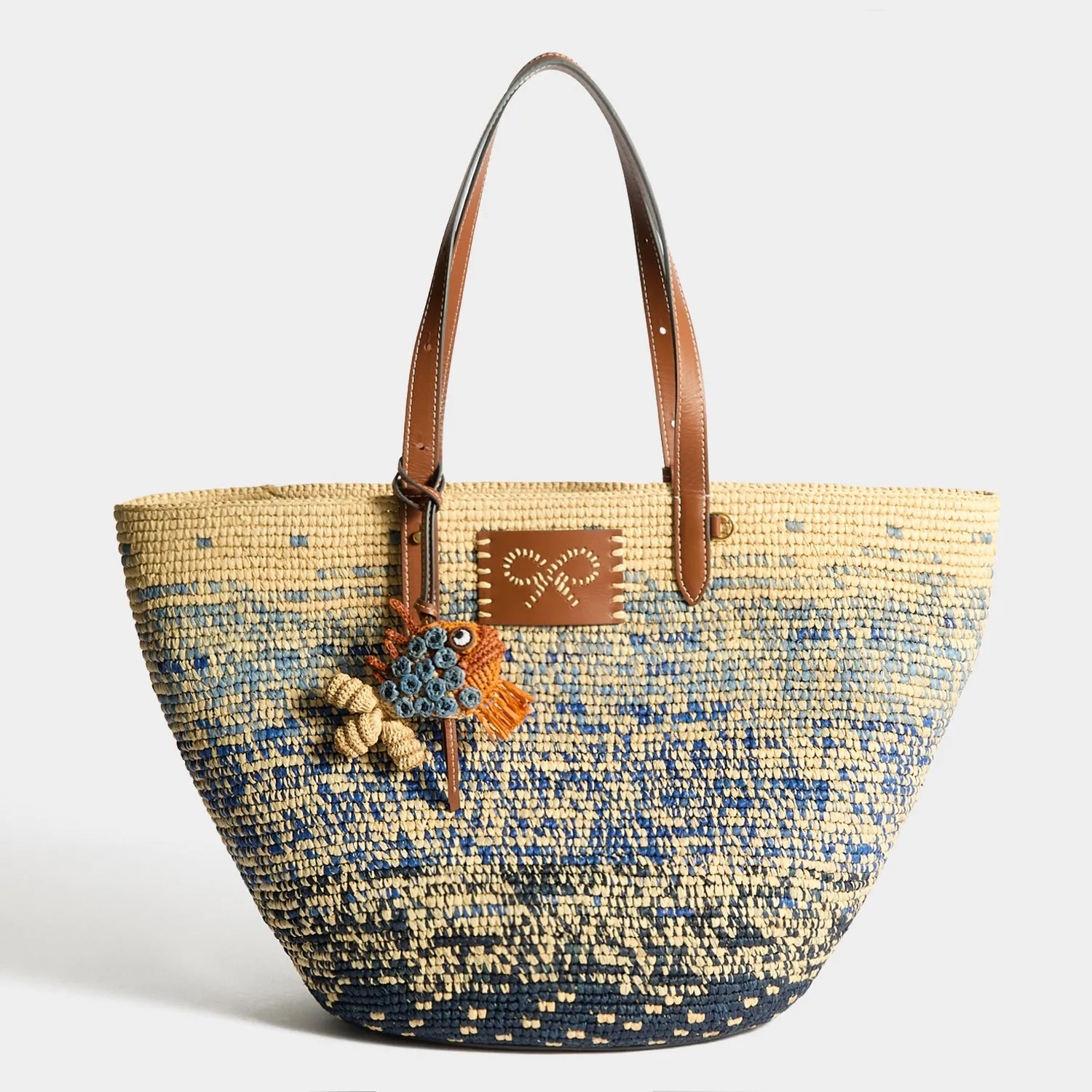 Raffia Dégradé Large Round Basket sold by Anya Hindmarch