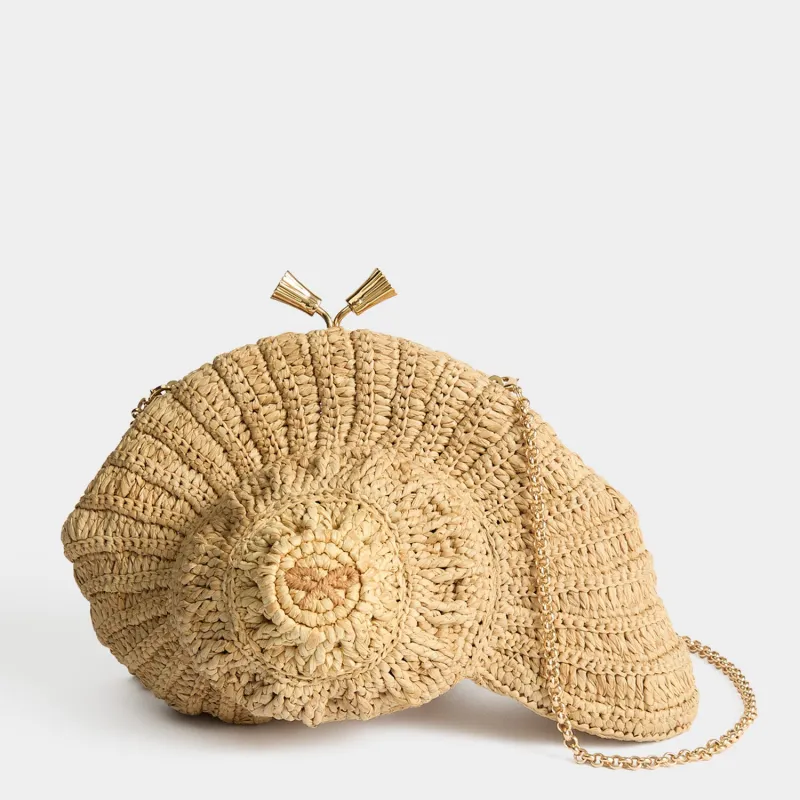 Raffia Shell Maud made by Anya Hindmarch