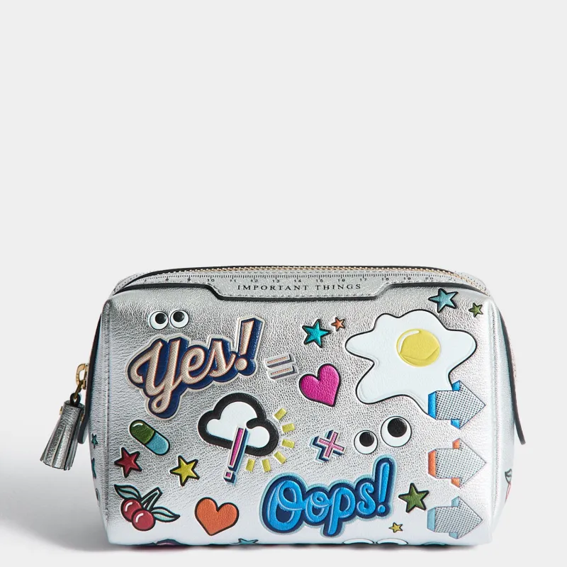 All Over Stickers Important Things Pouch made by Anya Hindmarch