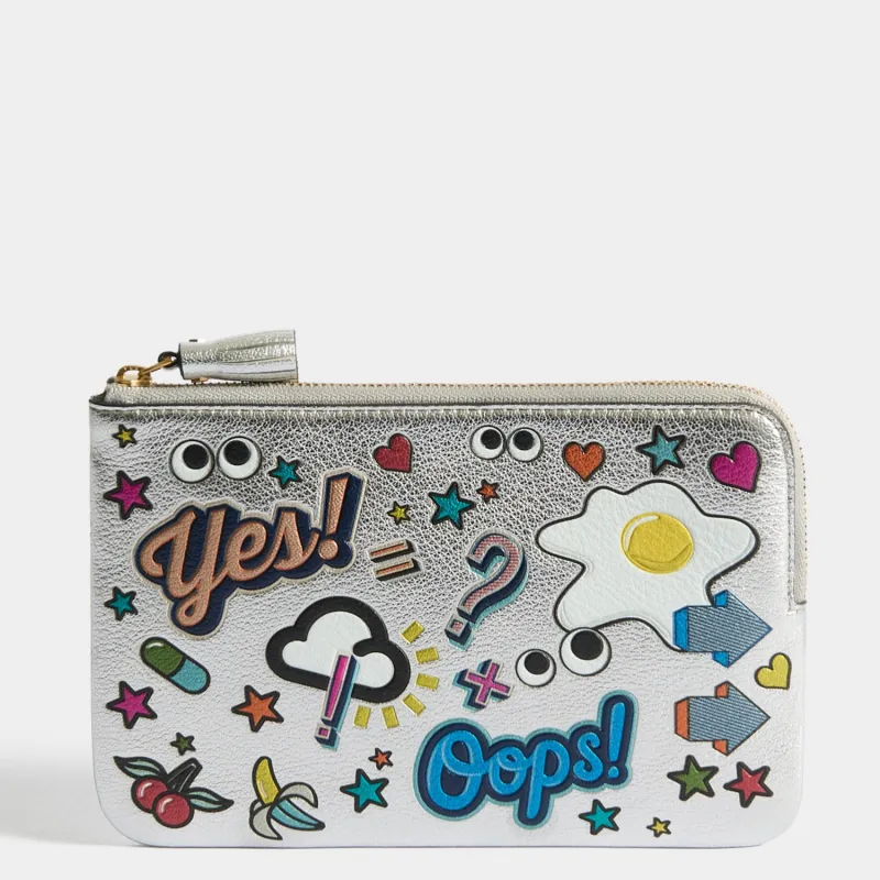 All Over Stickers Zip Loose Pocket made by Anya Hindmarch