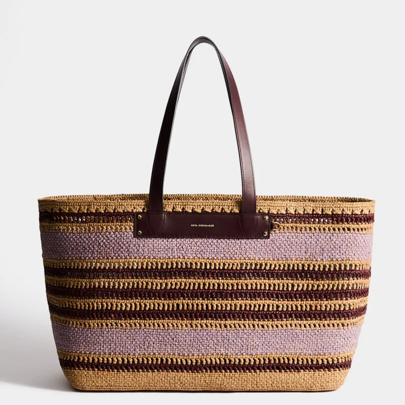E/W Raffia Stripe Tote made by Anya Hindmarch