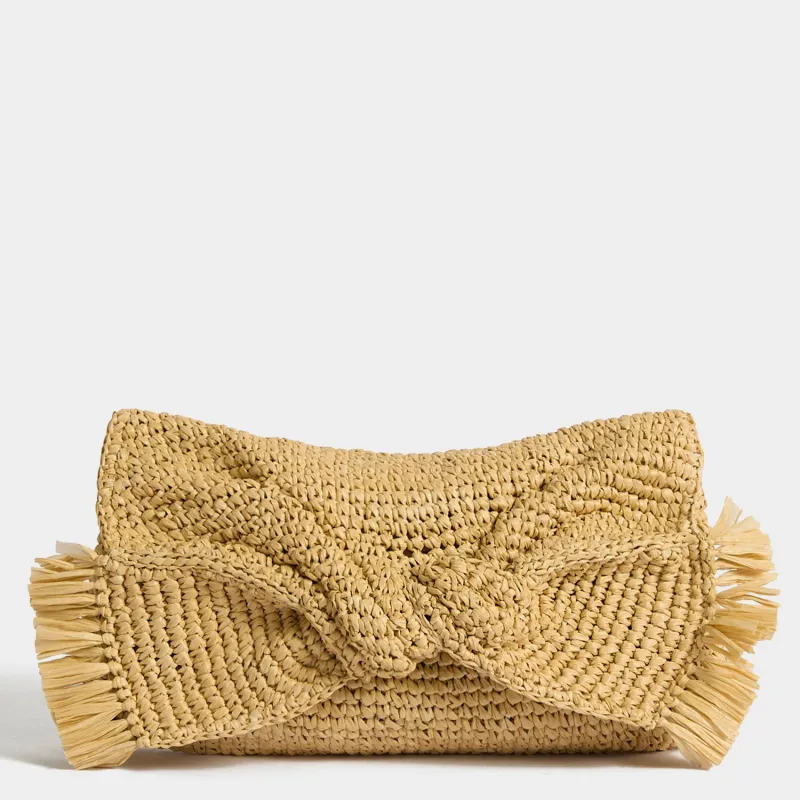 Oversized Raffia Bow Clutch made by Anya Hindmarch
