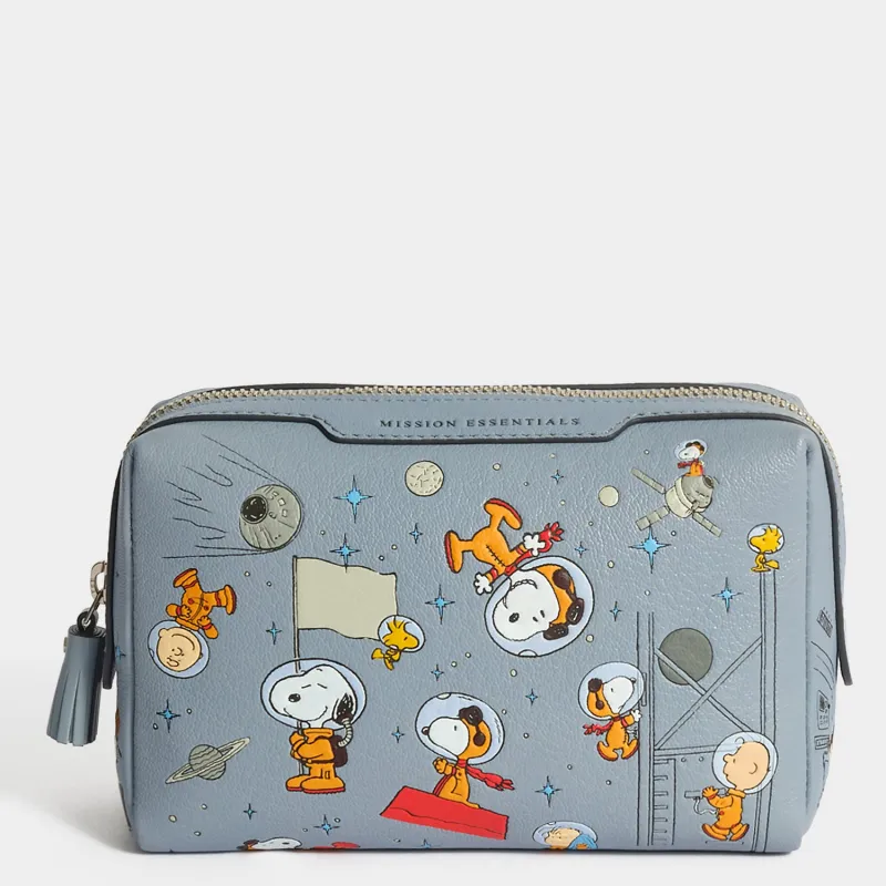 Peanuts All Over Space Snoopy Mission Essentials Pouch made by Anya Hindmarch