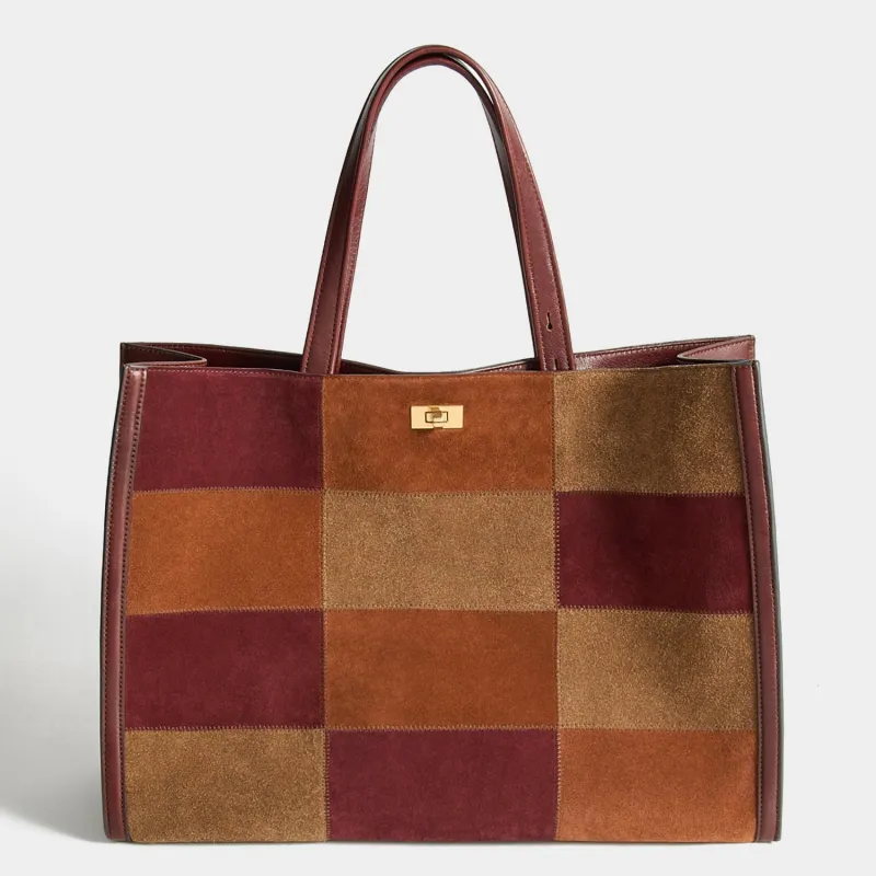 Mortimer Patchwork Suede Tote made by Anya Hindmarch