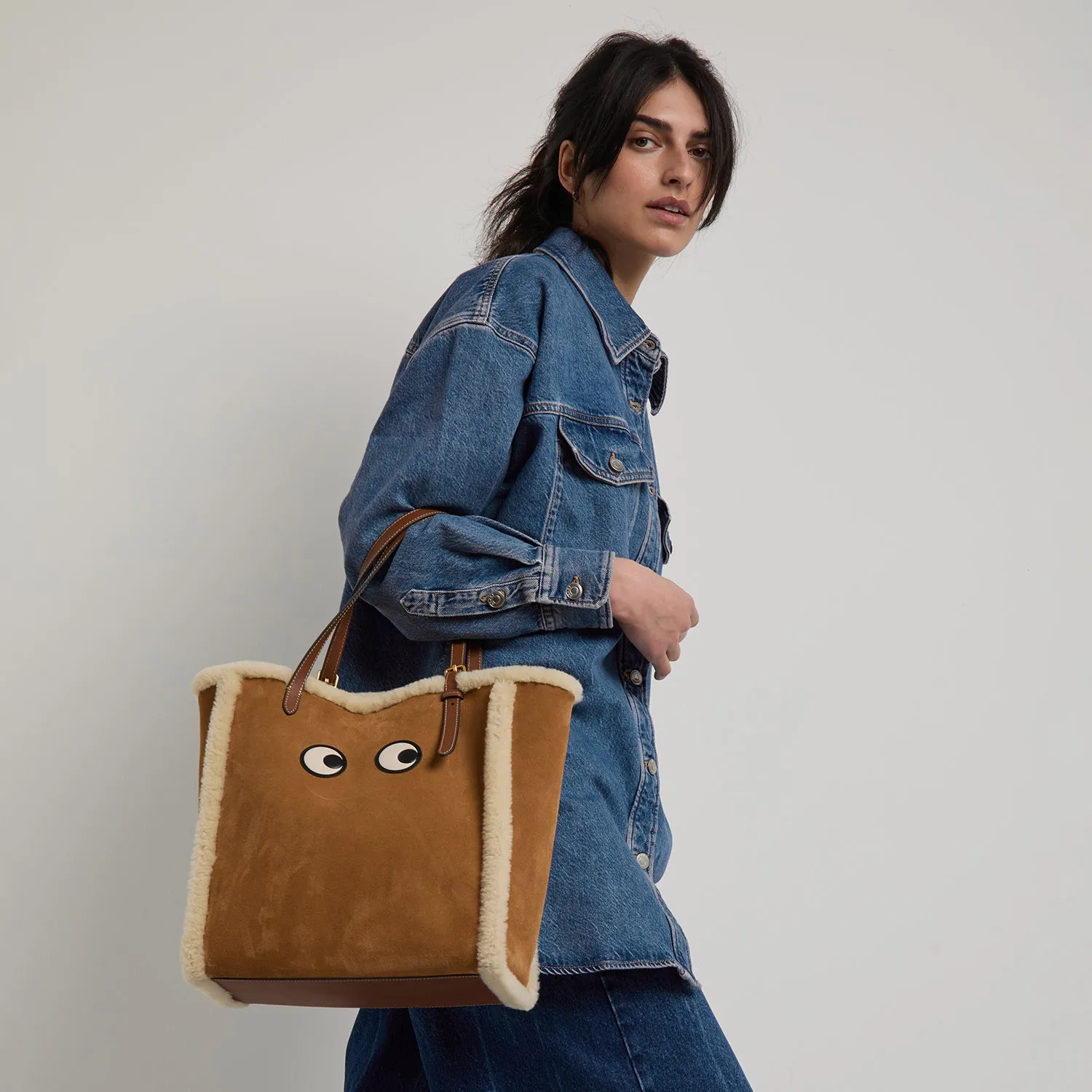 Small N/S Eyes Shearling Tote sold by Anya Hindmarch product image thumbnail 2