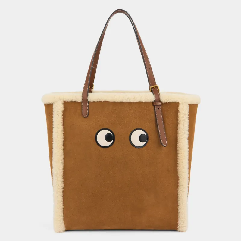 Small N/S Eyes Shearling Tote made by Anya Hindmarch