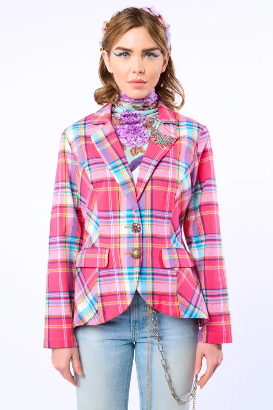 Dulce Plaid Blazer sold by Aratta