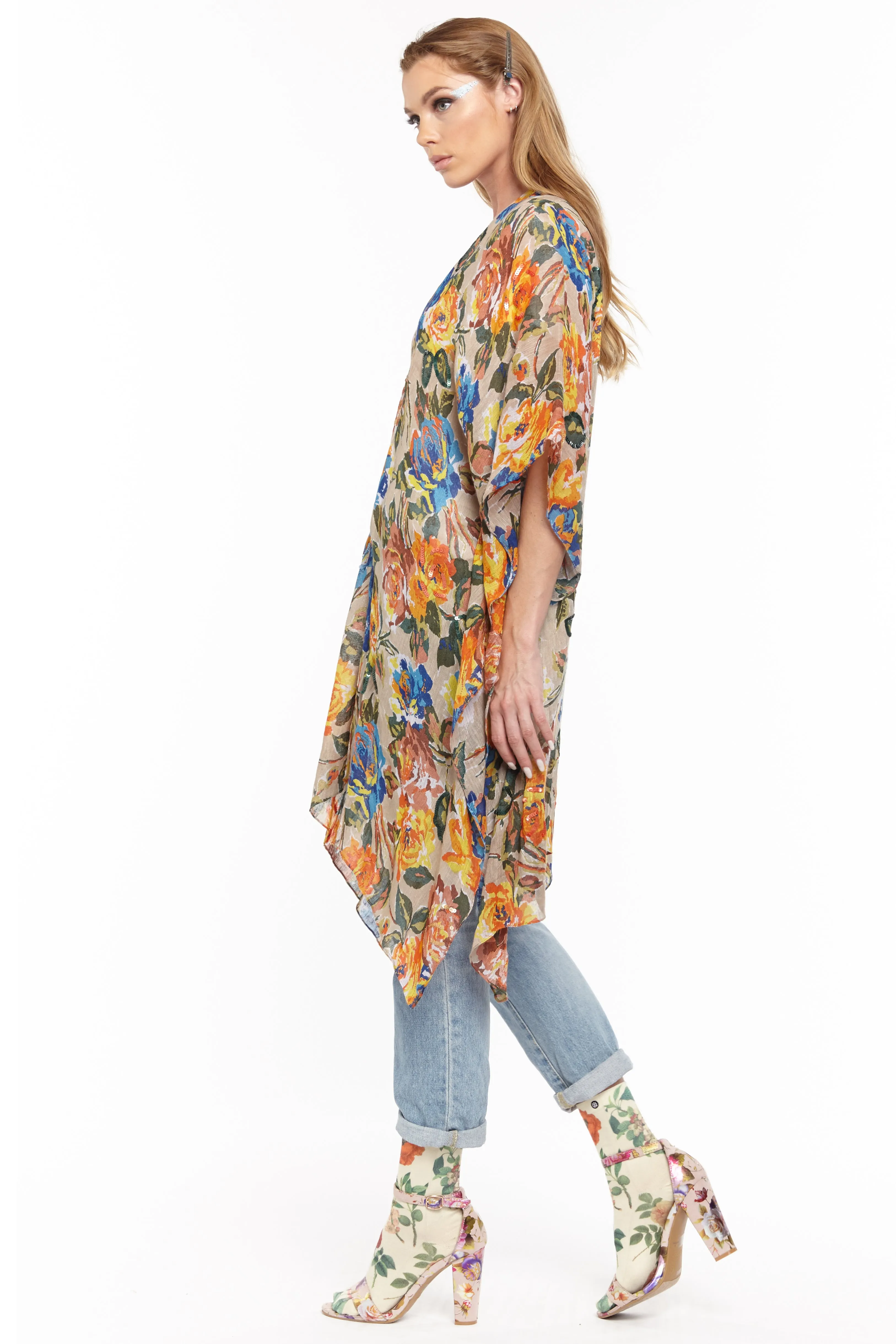 Shiny Sun Hand Embellished Kimono sold by Aratta product image thumbnail 4