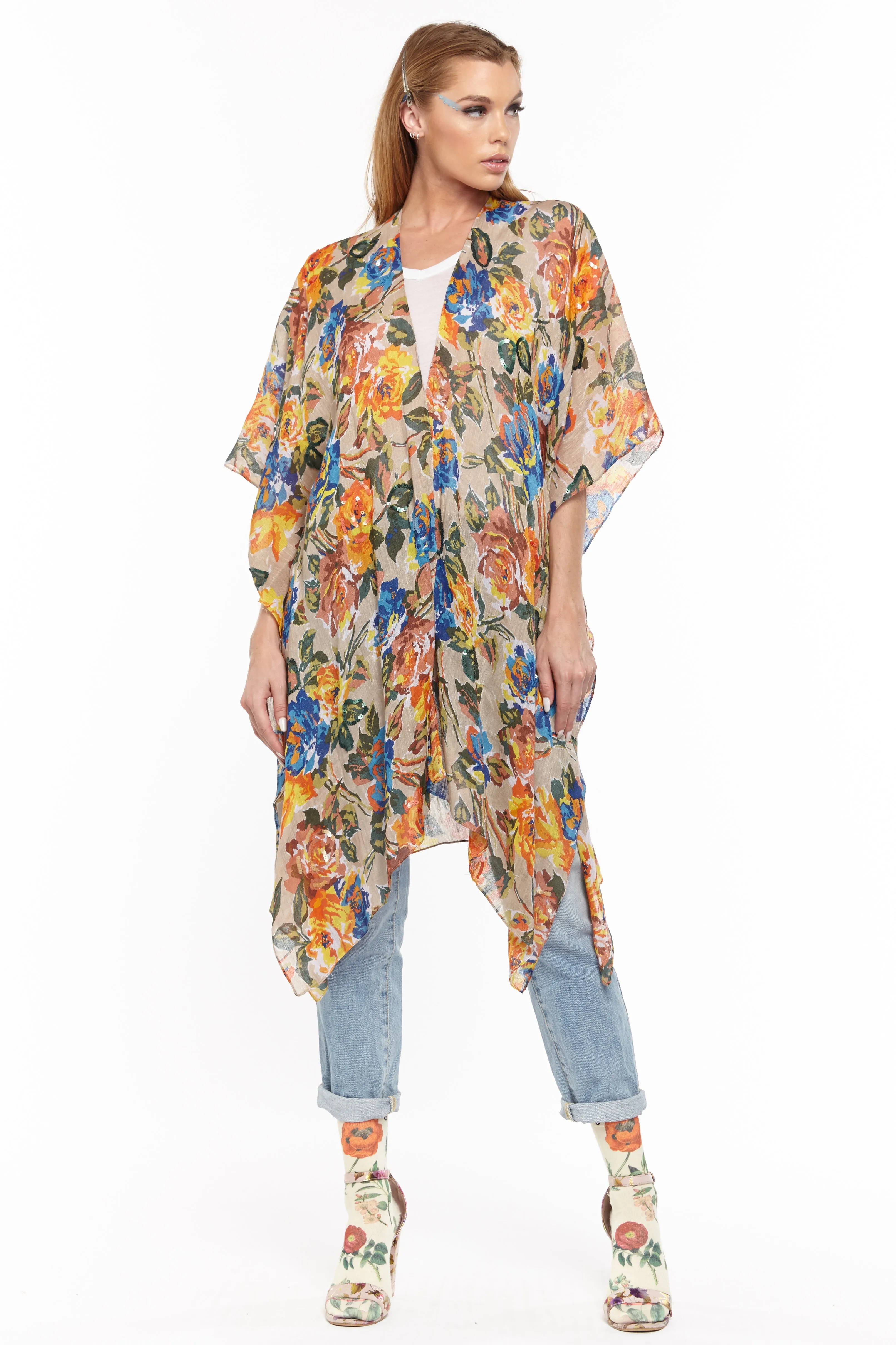 Shiny Sun Hand Embellished Kimono sold by Aratta product image thumbnail 2