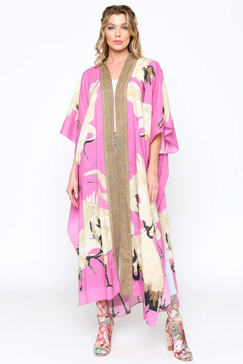 Cranes of Heaven Kimono sold by Aratta product image thumbnail 3