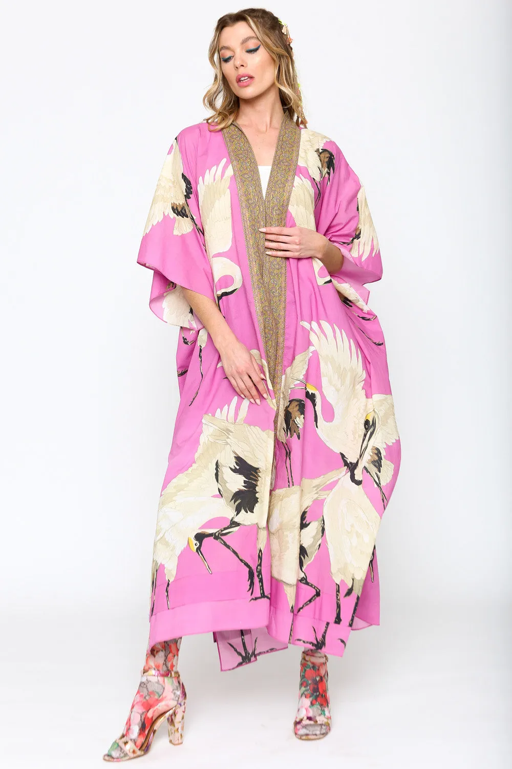 Cranes of Heaven Kimono sold by Aratta product image thumbnail 2