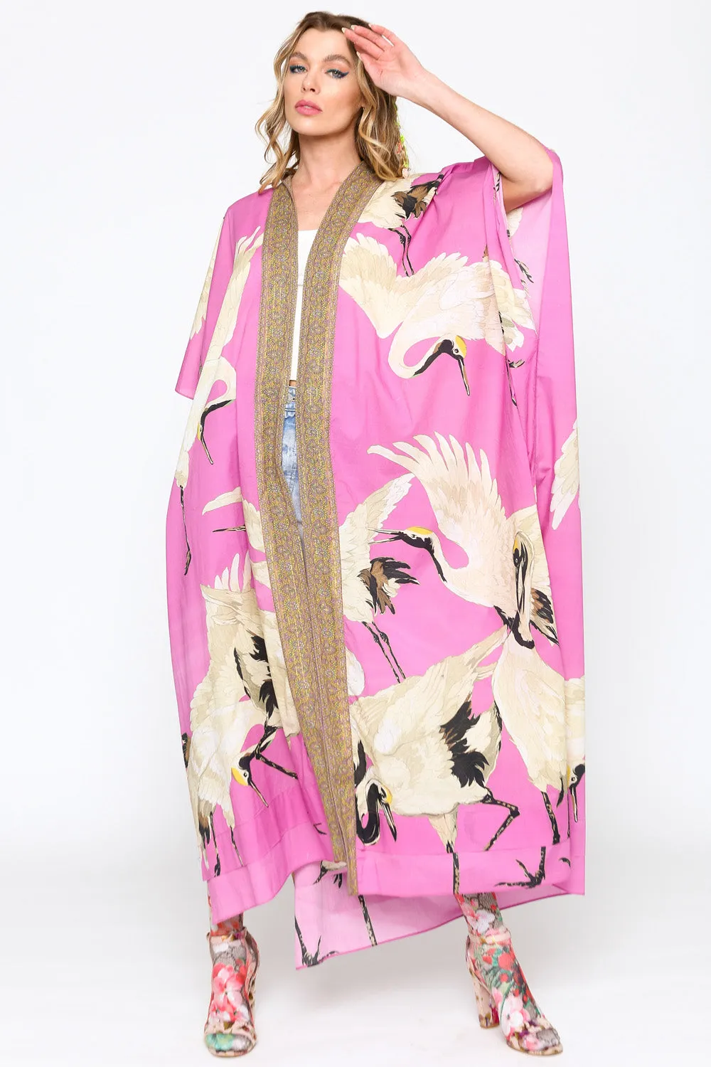 Cranes of Heaven Kimono sold by Aratta
