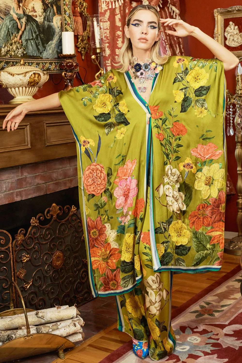 French Riviera Hand-Beaded Kimono sold by Aratta