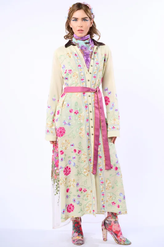 Cardellia Embroidered Maxi Duster sold by Aratta
