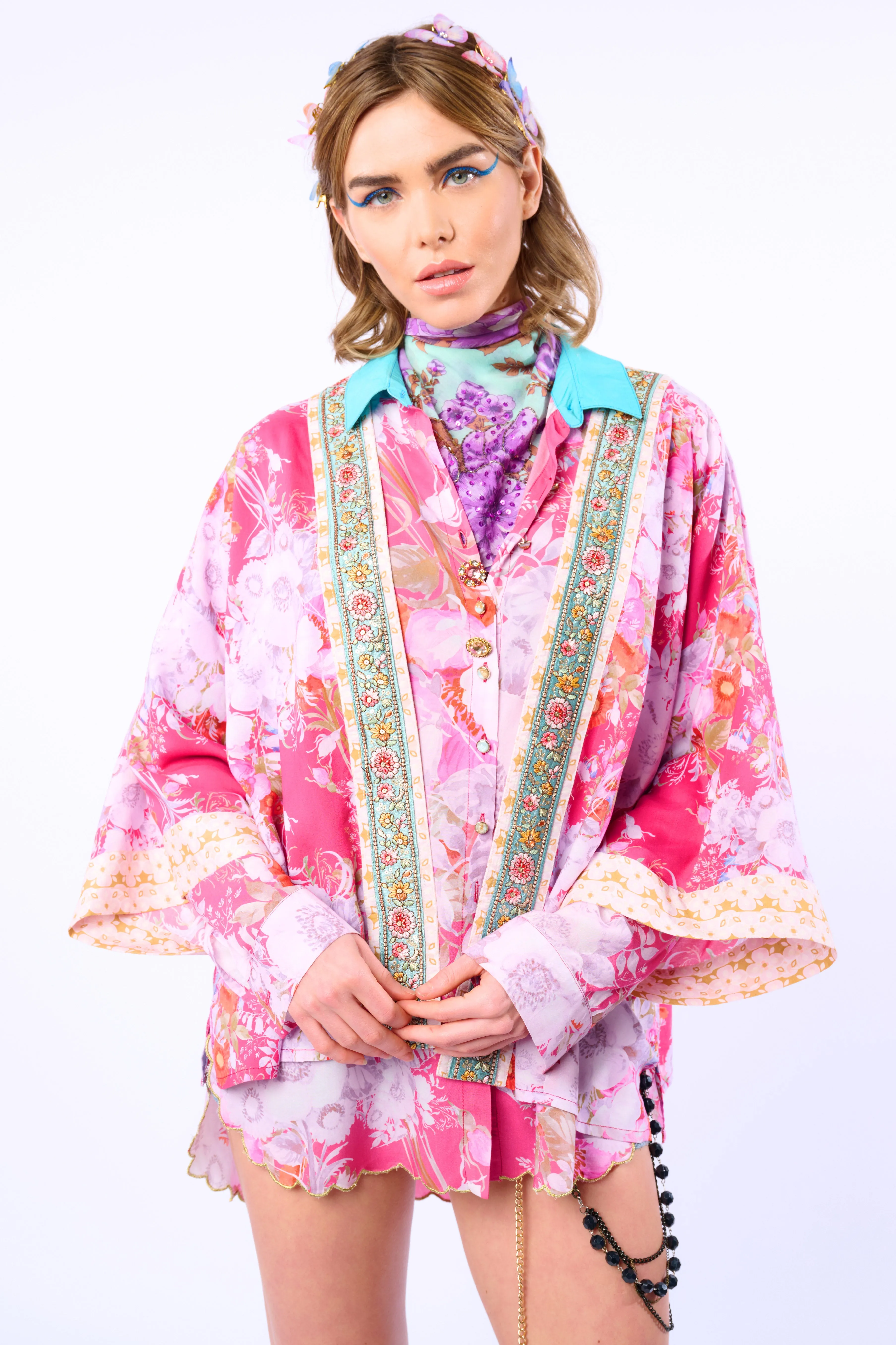 Pretty In The Pink Short Kimono / Topper sold by Aratta product image thumbnail 4