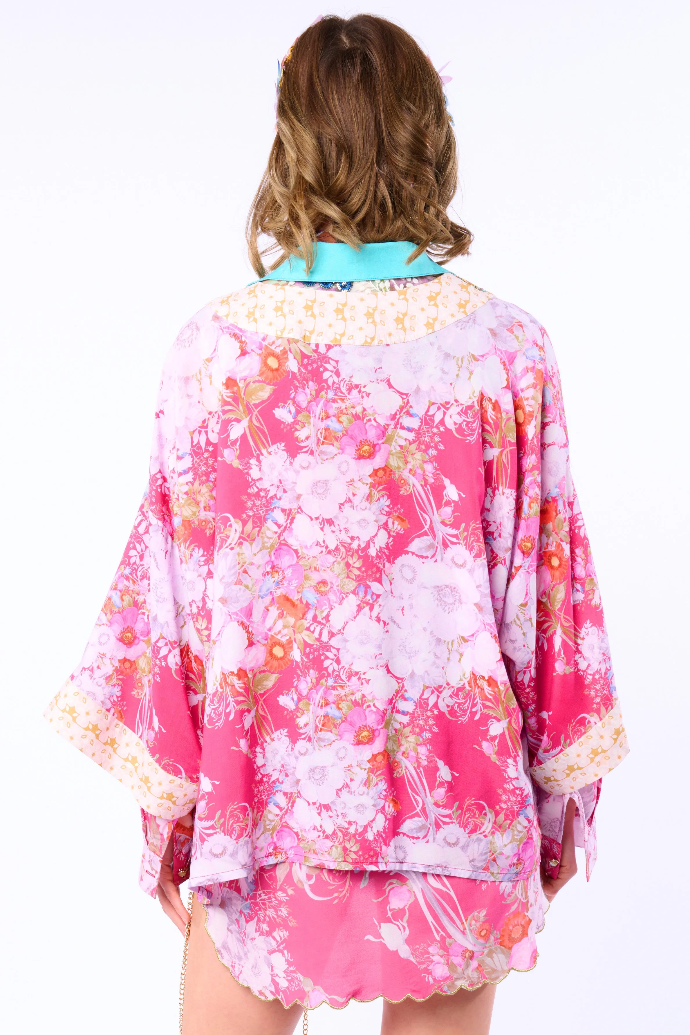 Pretty In The Pink Short Kimono / Topper sold by Aratta product image thumbnail 2