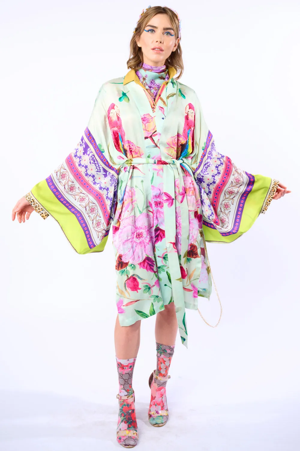 Tropical Mood Hand-Beaded Kimono/Topper sold by Aratta