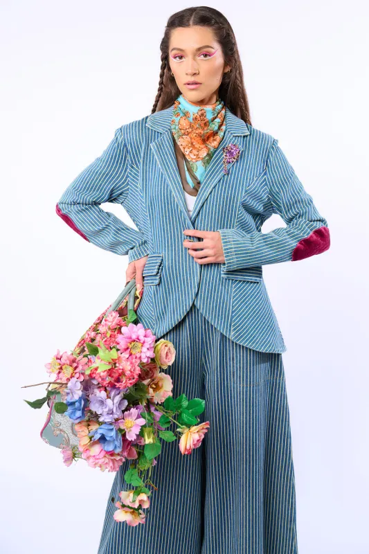 Alaia Stripe Denim Blazer sold by Aratta