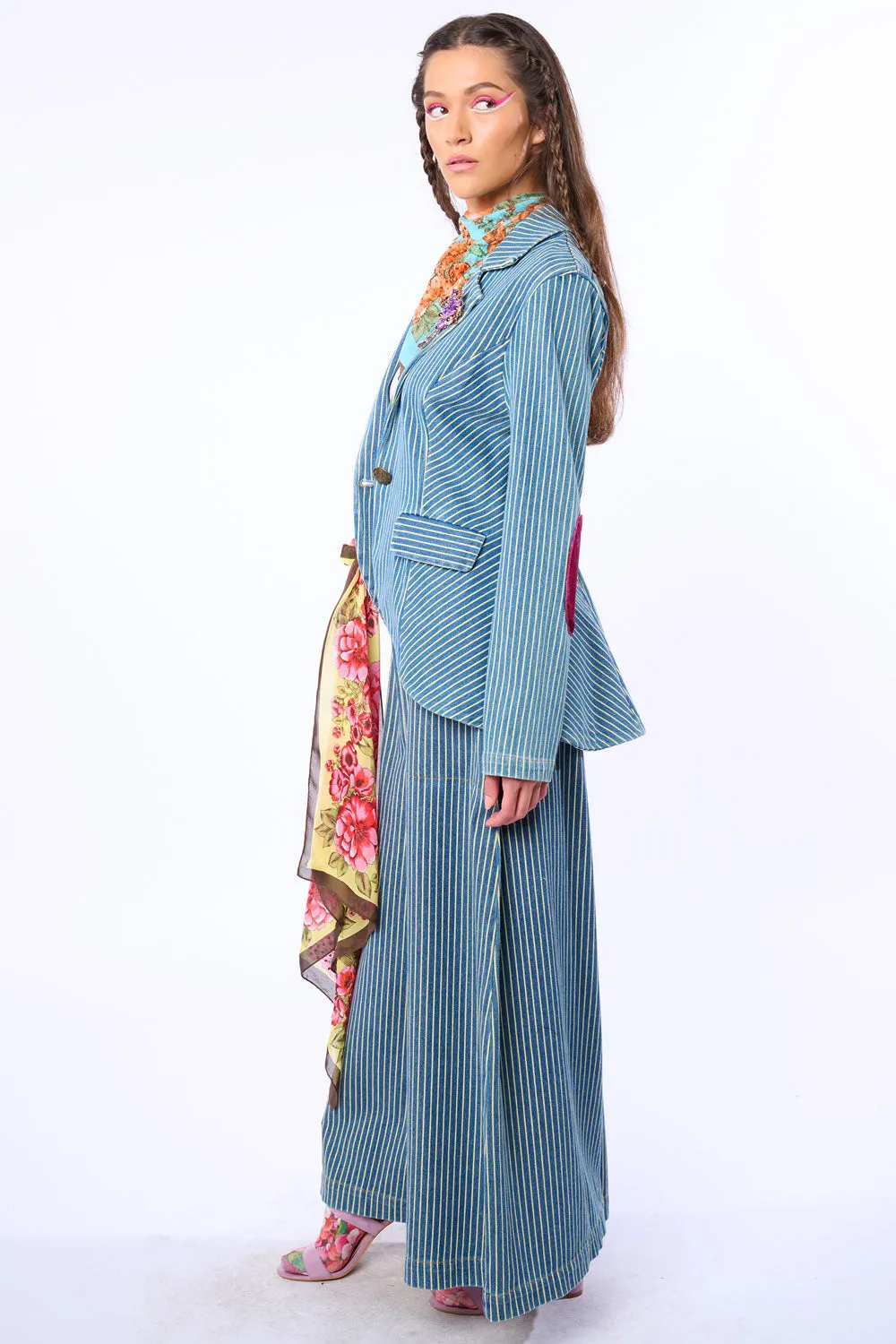 Alaia Stripe Denim Blazer sold by Aratta product image thumbnail 4