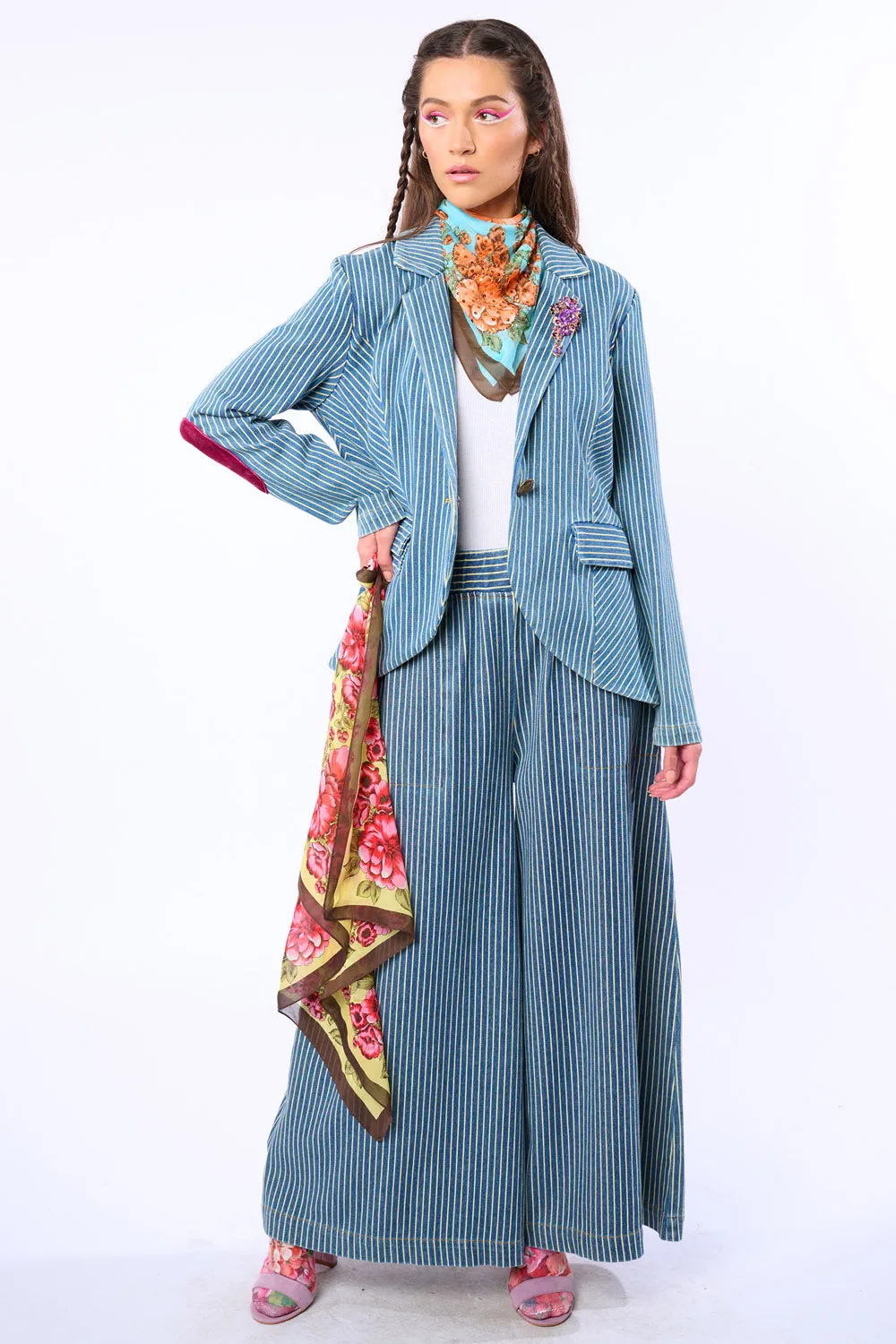 Alaia Stripe Denim Blazer sold by Aratta product image thumbnail 2