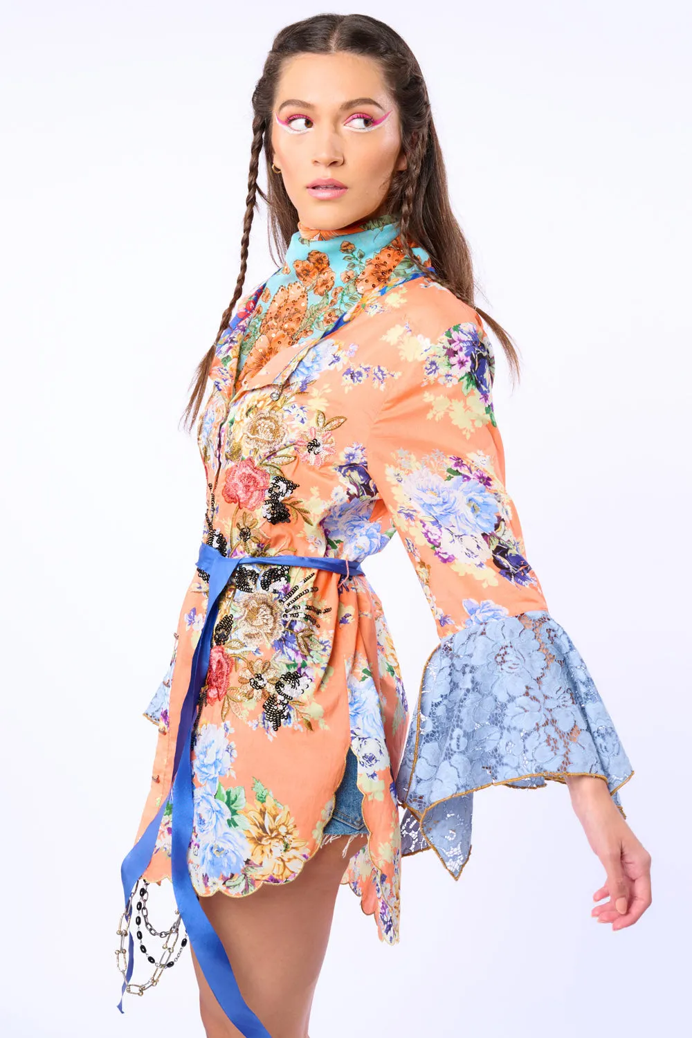 Claudine Agnes Embroidered & Embellished Shirt sold by Aratta product image thumbnail 3