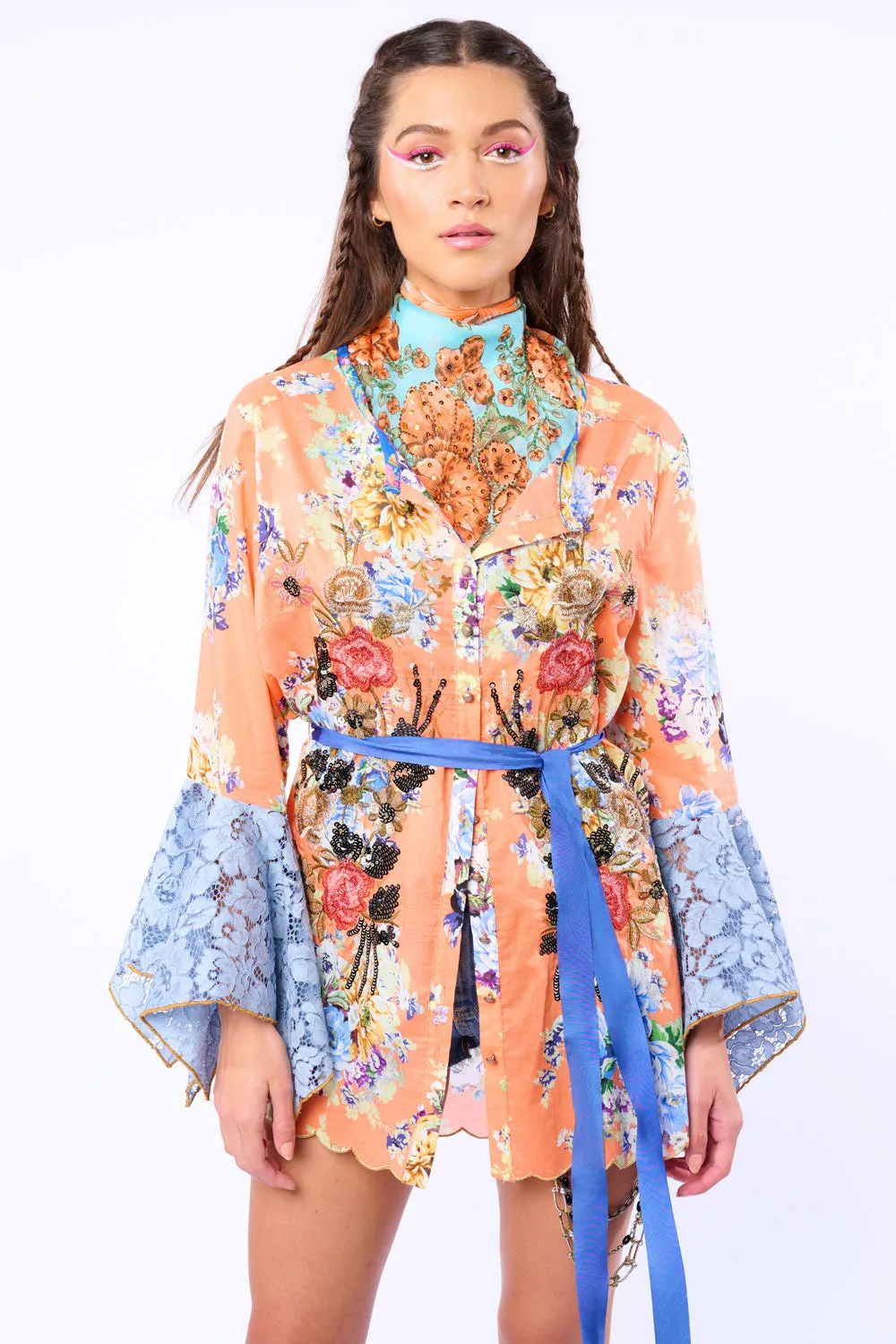 Claudine Agnes Embroidered & Embellished Shirt sold by Aratta product image thumbnail 5