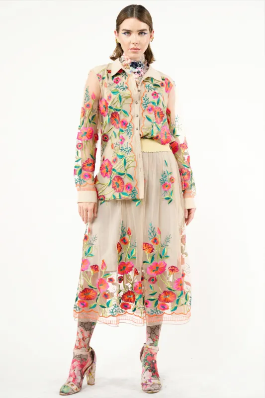 Vintage Tulips Skirt sold by Aratta