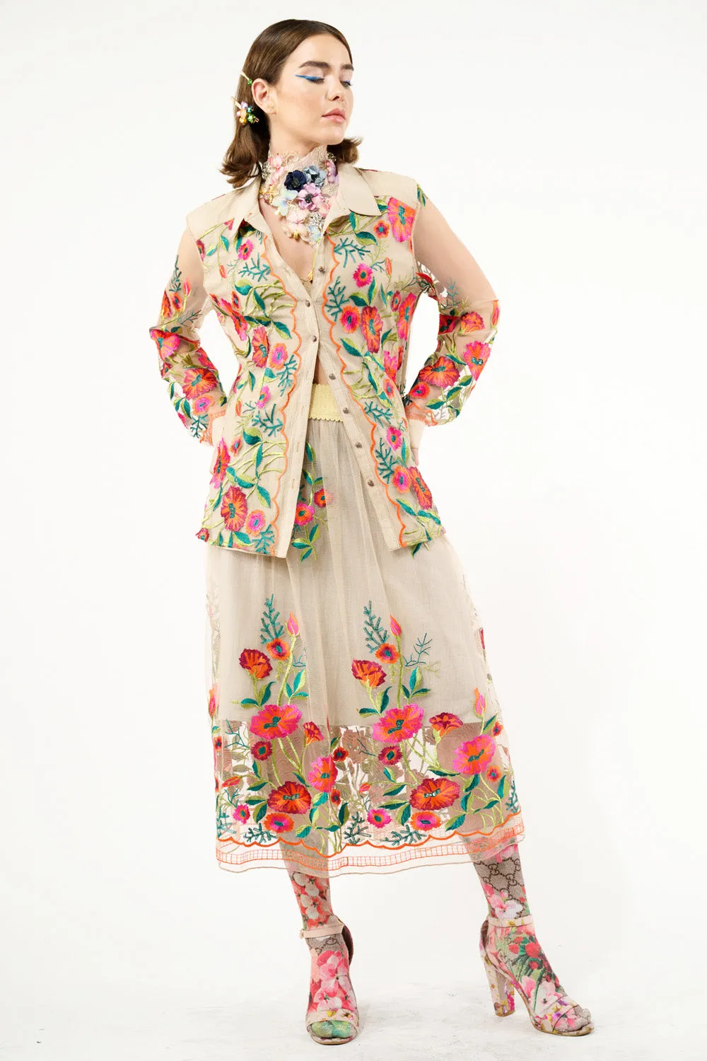 Vintage Tulips Skirt sold by Aratta product image thumbnail 4