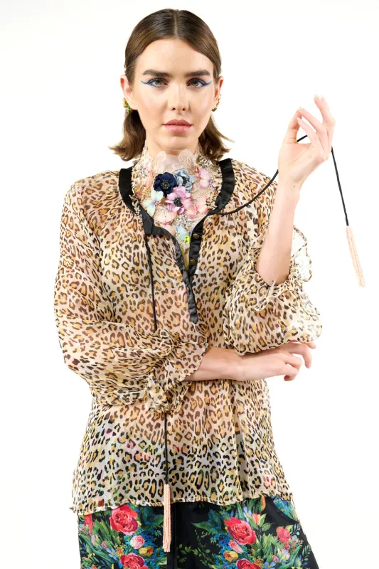 Cheetah Blouse sold by Aratta